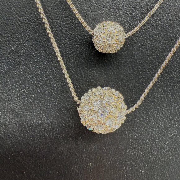 Premier Designs Clear Rhinestone Ball Multi-Strand Chain Layered Neckline - Picture 3 of 5